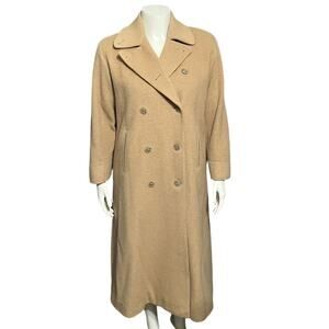 ⭐️Calvin Klein Camel Hair Wool Double Breasted Tan Coat Sz-6 (medium)